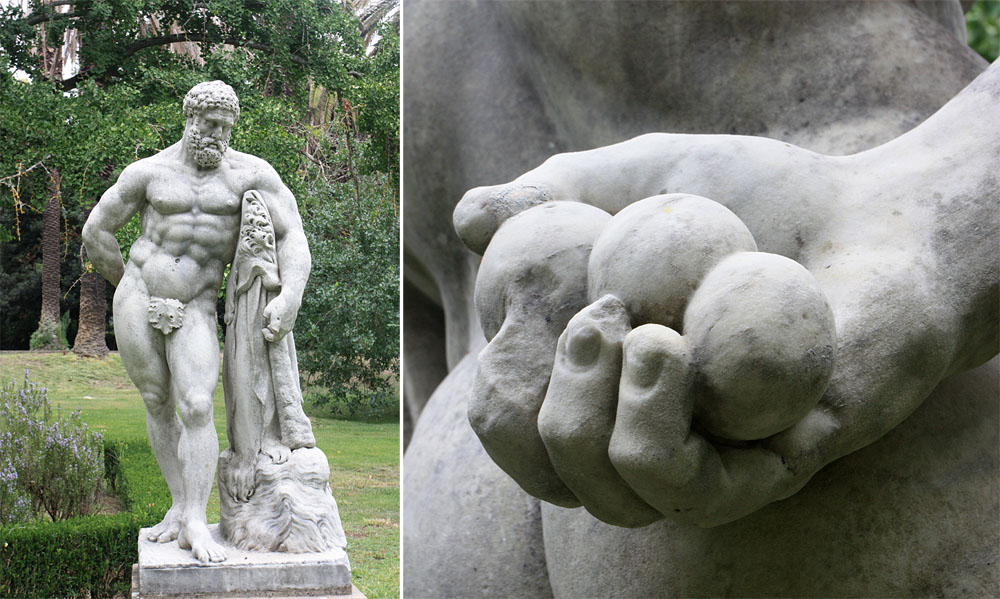 Статуя Геракла. Jardim Botanico Tropical, Lisboa.