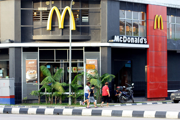 The restaurant of McDonald's in small city of Kota Tinggi in Malaysia. Photo: D. Loginov