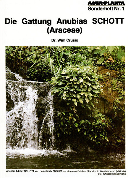 Титульная страница немецкого переиздания ревизии рода Анубиас в журнале "Aqua Planta" 1987 год.